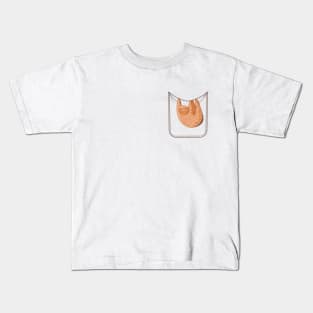 Sleepy Sloth on a Pocket Kids T-Shirt